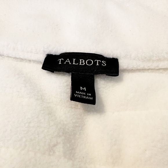 Talbots Fleece Zip Front Ivory Jacket - Medium - Picture 5 of 11